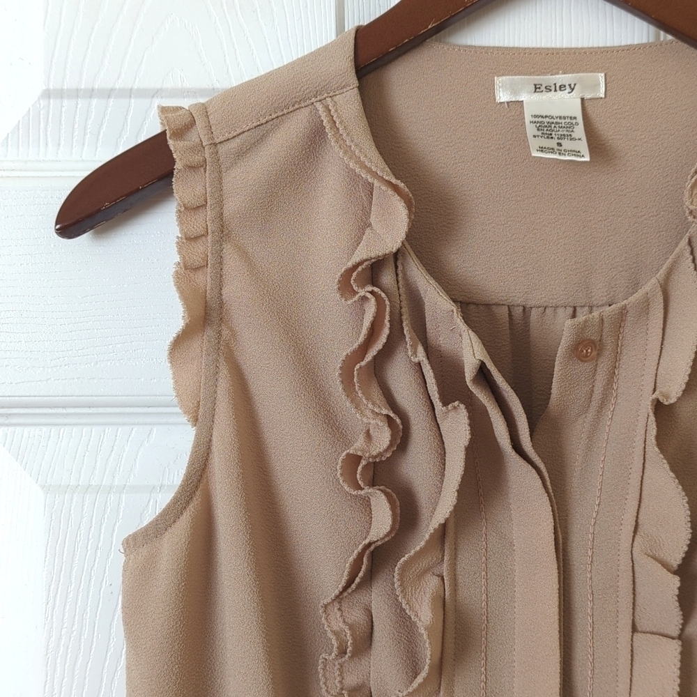 Esley Boho Lightweight Ruffled Button Down Sleeve… - image 4